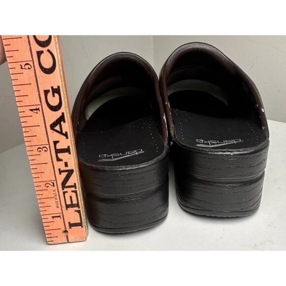 Dansko Karl Bullhide Brown Leather Men Sz 45 Clog Work Comfort Medical Mules EC - Picture 7 of 14